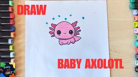 How To Draw A Baby Axolotl | Drawing with Art