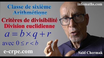 MATHS EN SIXIÈME. CRITÈRES DE DIVISIBILITÉ. DIVISION EUCLIDIENNE . COURS VII