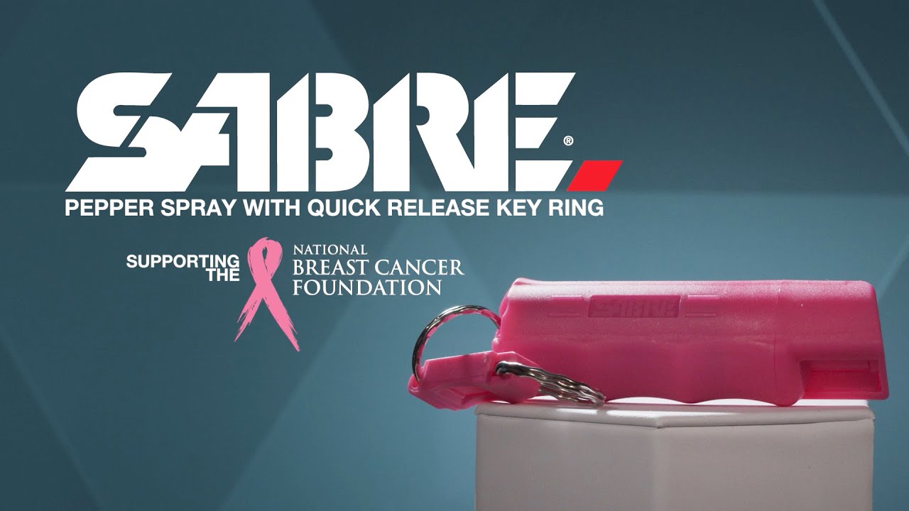 SABRE Pepper Spray with Quick Release, Helps Fight Breast Cancer