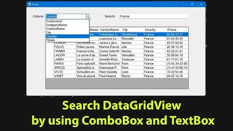 How to Search/Filter DataGridView by using ComboBox and TextBox in C#