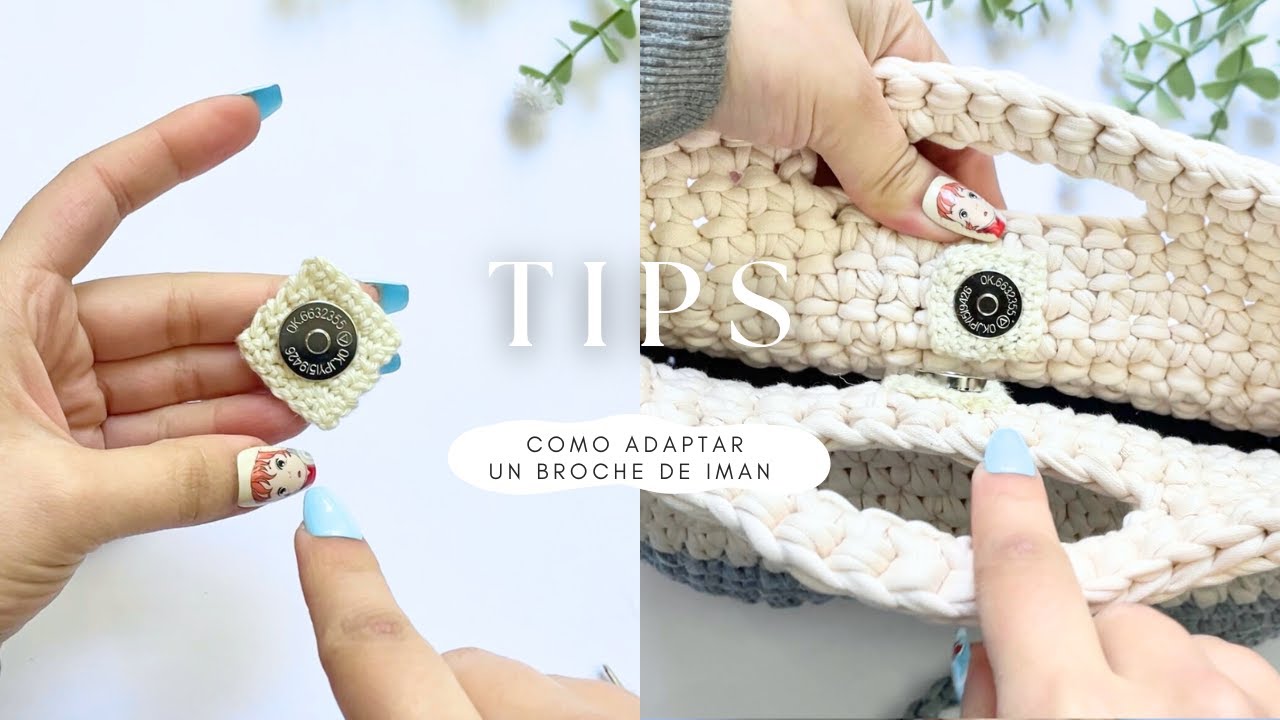 😲Cómo colocar BROCHES de IMAN  Tutorial paso a paso Hebras Crochet 