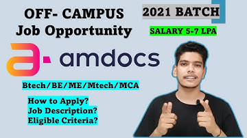 Amdocs Off-Campus Hiring for 2021 Batch | 5+ LPA | Software Engineer Graduate | Pune/Gurgaon