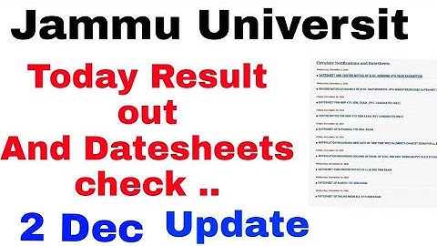 Jammu University Today results and Datesheets out check details ... Upcoming notice also..