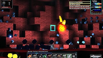 A tunnel nuker in action in FortressCraft Evolved