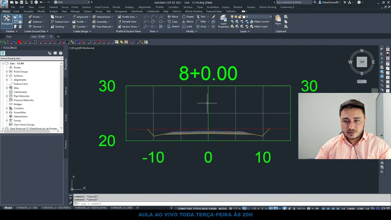 COMO MOSTRAR HACHURA DE CORTE E ATERRO NA SEÇÃO TRANSVERSAL