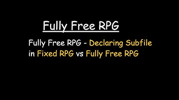 Fully Free RPG - Declaring Subfile in Fixed RPG vs Fully Free RPG