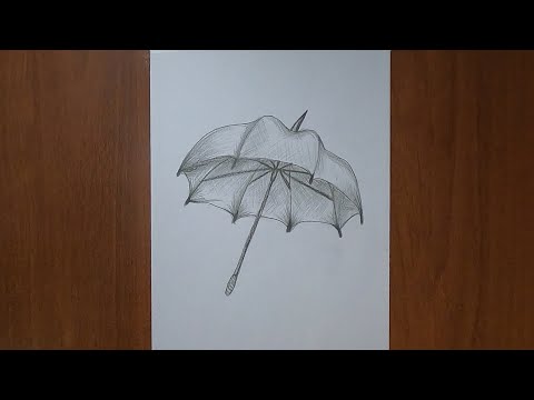 Зонт / Как нарисовать Зонтик / Классическая штриховка / How to draw an umbrella