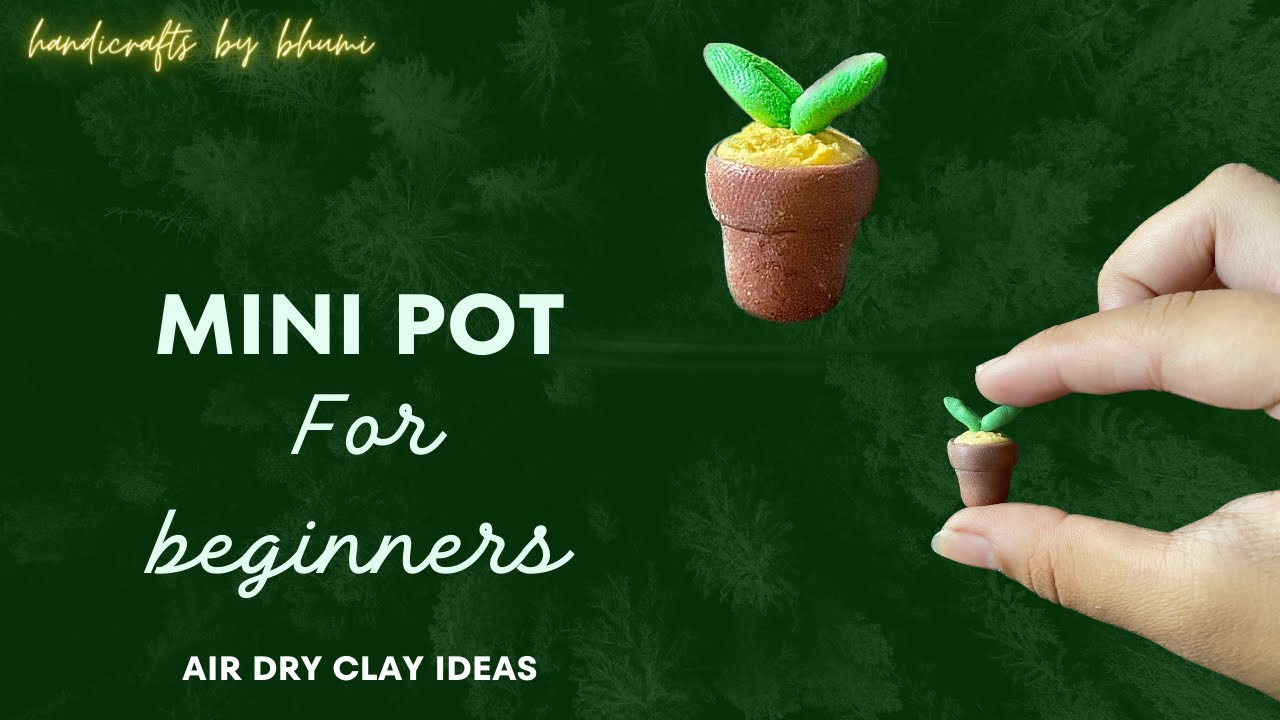 Easy air dry clay pot Air dry clay ideas DIY Mini charms for