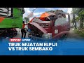 Kecelakaan Truk Muatan Elpiji Vs Truk Sembako di Semarang
