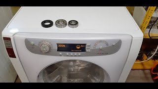 Wymiana łożysk w pralce Hotpoint Ariston  AQSD Bearings replacement in a washing machine Hotpoint