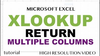 xlookup - return multiple columns (values) in excel