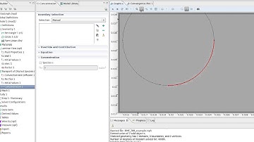 Laminar flow with dilute species convection in Comsol.