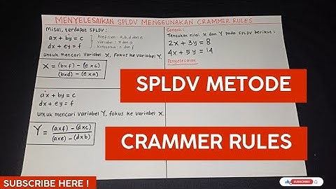 Menyelesaikan SPLDV Menggunakan Metode Crammer Rules 