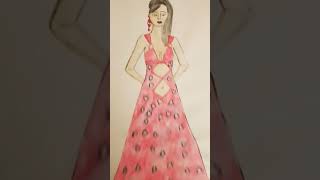 fashion designer illustration #pink gown# fashionstylis