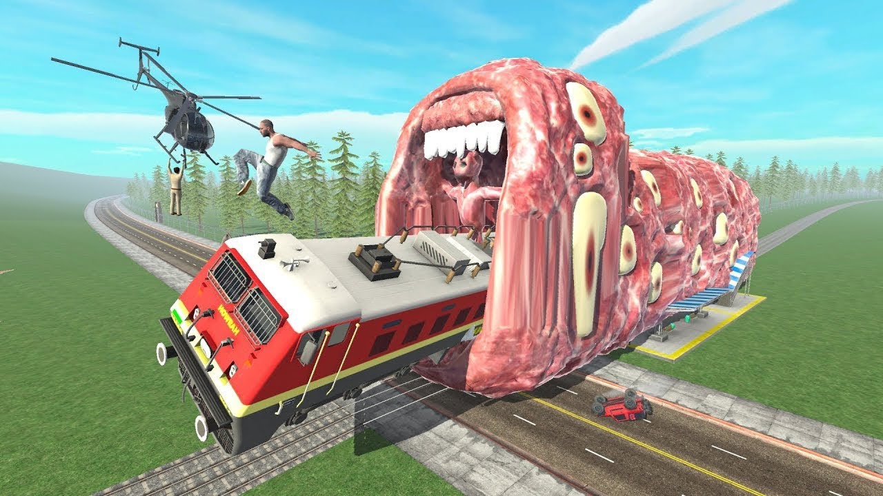 GHOST TRAIN EATER MONSTER & GHOST TRAIN ATTACK ON FRANKLIN IN INDIAN BIKE DRIVING 3D 