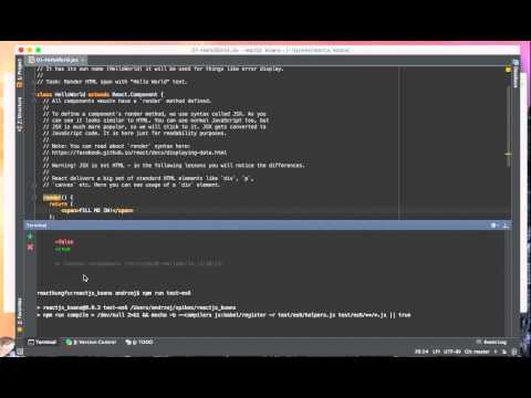 React.js koans - solving the 1st exercise, the basics of React components