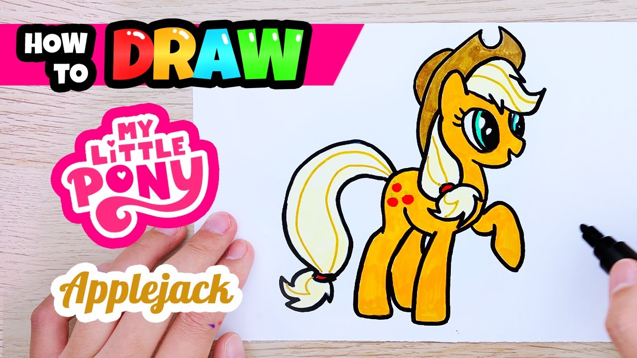 How to draw My Little Pony | Applejack | Kids Drawing | Step by Step ...
