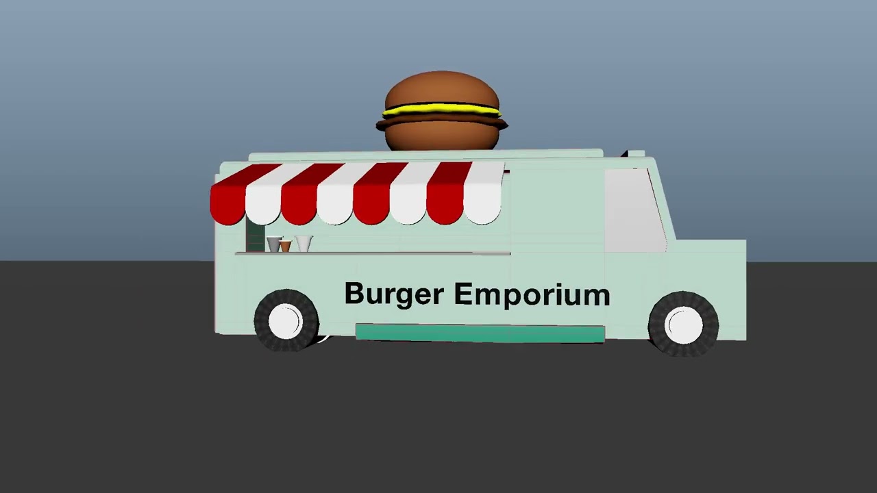 Autodesk Maya - 3D Modeling - Food Truck