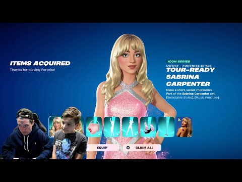 My Kid Reaction Gifting Him NEW Battle Pass Skin Unlocking SABRINA CARPENTER Skin &amp; Free Reward