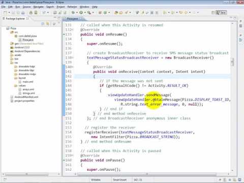 Lesson15 06 Pizza java  Overriding Activity method onResume mp4