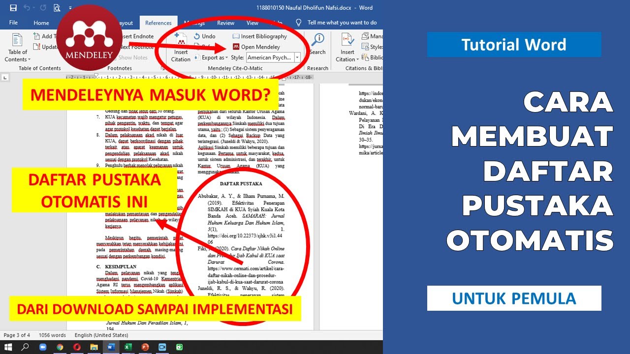 Cara membuat daftar pustaka otomatis menggunakan mendeley 2021 lengkap