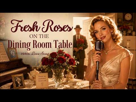 Cover Fresh Roses on the Dining Room Table | 1950s Love Song | The Stella Rose Lounge