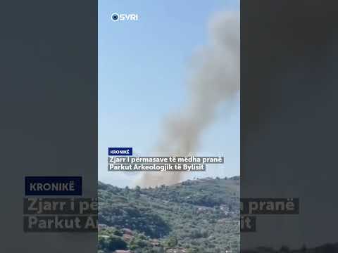 Zjarr i përmasave të mëdha pranë Parkut Arkeologjik të Bylisit - SHORTS