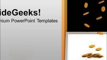 gold coins falling on laptop finance powerpoint templates ppt backgrounds for slides 0113