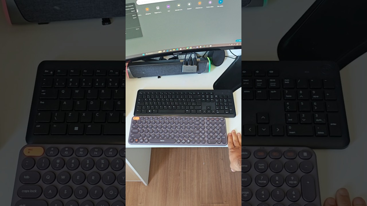 Teclado Baseus KB01 Trimode - Pronto pra usar em qualquer Dispositivo