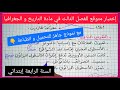 إختبار متوقع للفصل الثالث في مادة التاريخ و الجغرافيا للسنة الرابعة إبتدائي