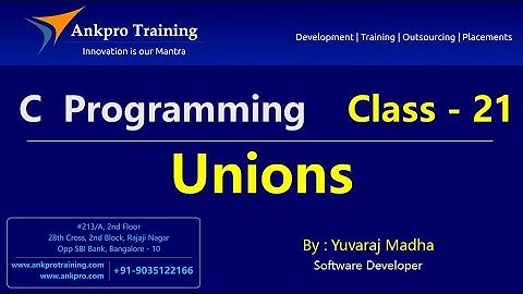 C language - Class 21 : Unions in C with examples  and Differences  between  Structures  and  Unions
