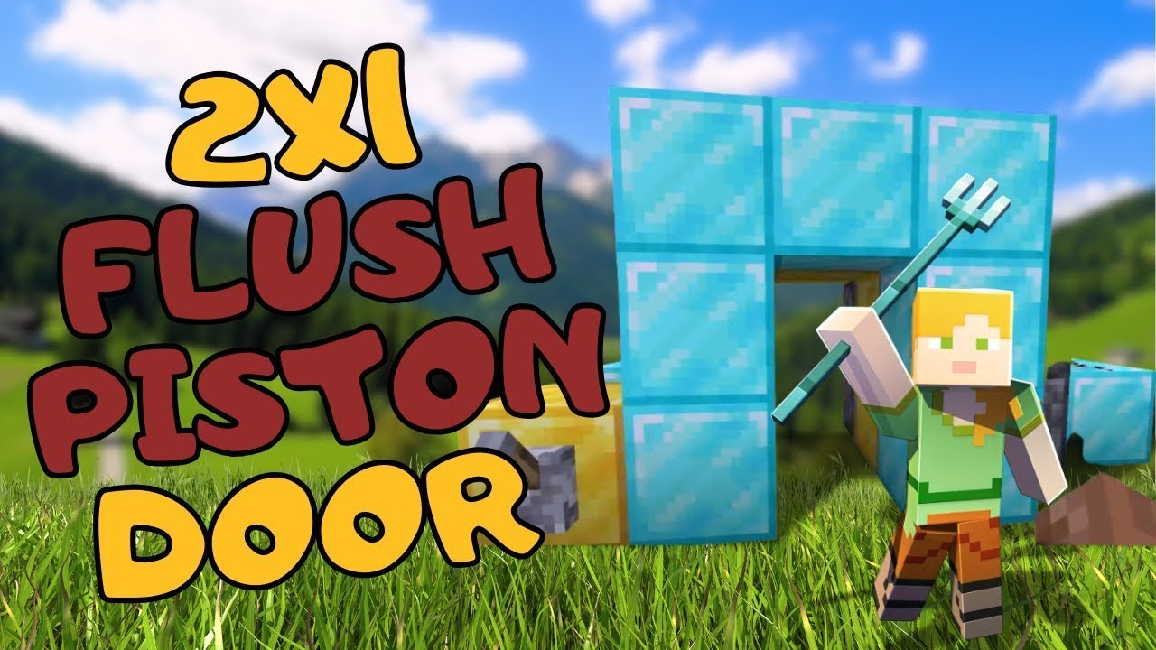 How to Make a 2x1 Flush Piston Door in Minecraft | Minecraft Tutorial ...