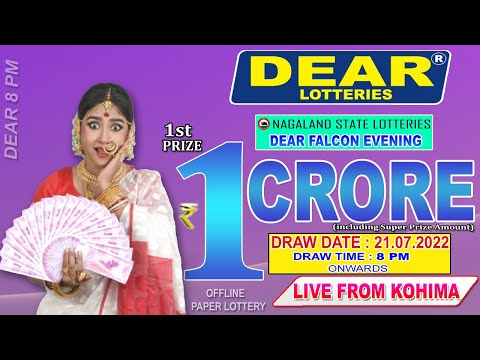 DEAR FALCON EVENING 8 PM ONWARDS DRAW DATE 21.07.2022 DEAR LOTTERIES