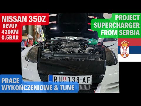 Nissan 350z Revup supercharged from SERBIA - HKS kit v2 GTS8555 110mm pulley tuning. Over 420HP