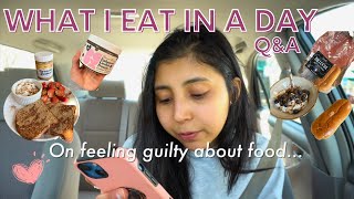 Q&A + WHAT I EAT IN A DAY (Health updates, weight gain, fear foods, exercise addiction, food guilt)