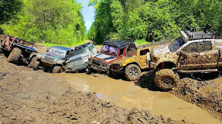 RC Cars in Mud | Tamiya Tundra, Axial Rubicon, Hummer H2, Defender 90, RC4WD Subzero, HG 401 Part 1