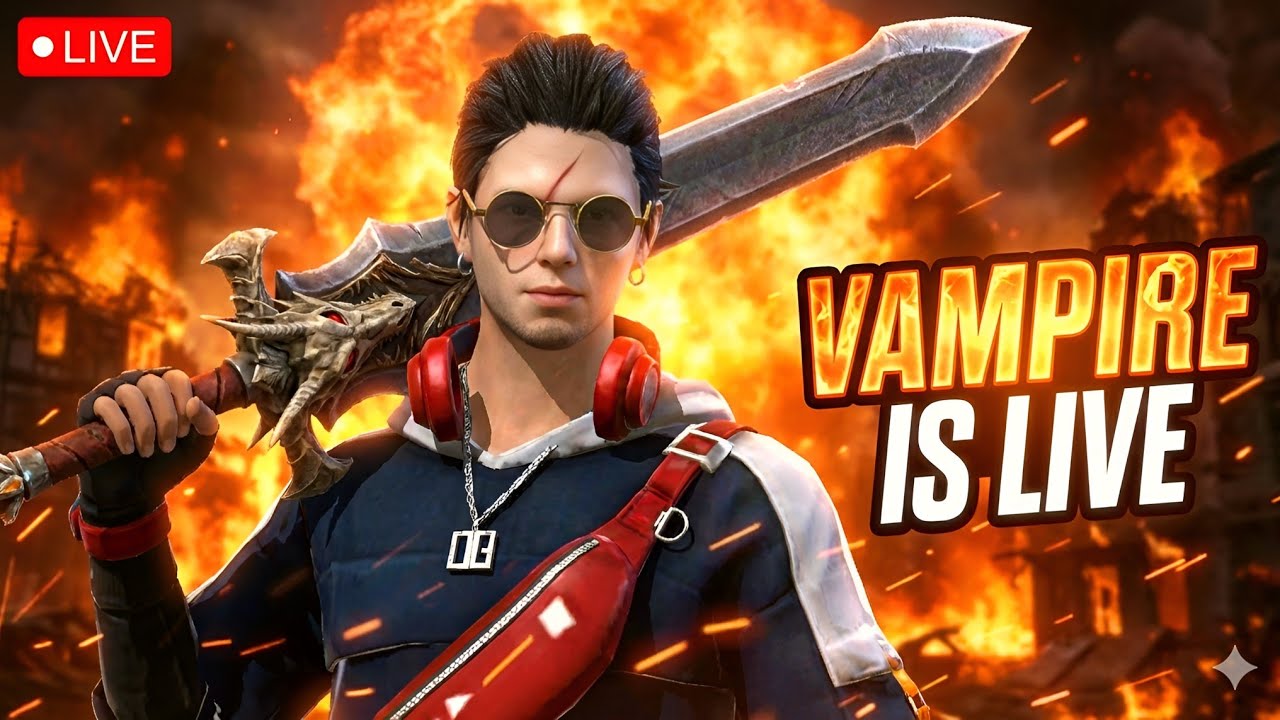 🔴 FREE FIRE LIVE WITH VAMPIRE FF 🔥 1V1 CHALLENGE 😎 