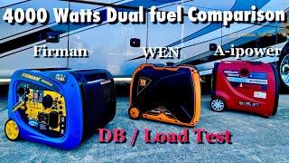 Firman 4000w vs Wen 4000w vs Aipower 4000w Generator Decibel Test