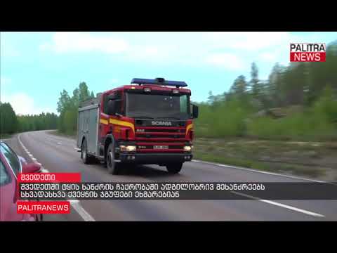 შვედეთში ტყის ხანძრის ჩაქრობაში ადგილობრივ მეხანძრეებს სხვადასხვა ქვეყნის ჯგუფები ეხმარებიან