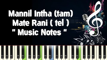 Mannil Intha /Mate Rani Chinnadhani/Piano Notes /Midi File /Karaoke