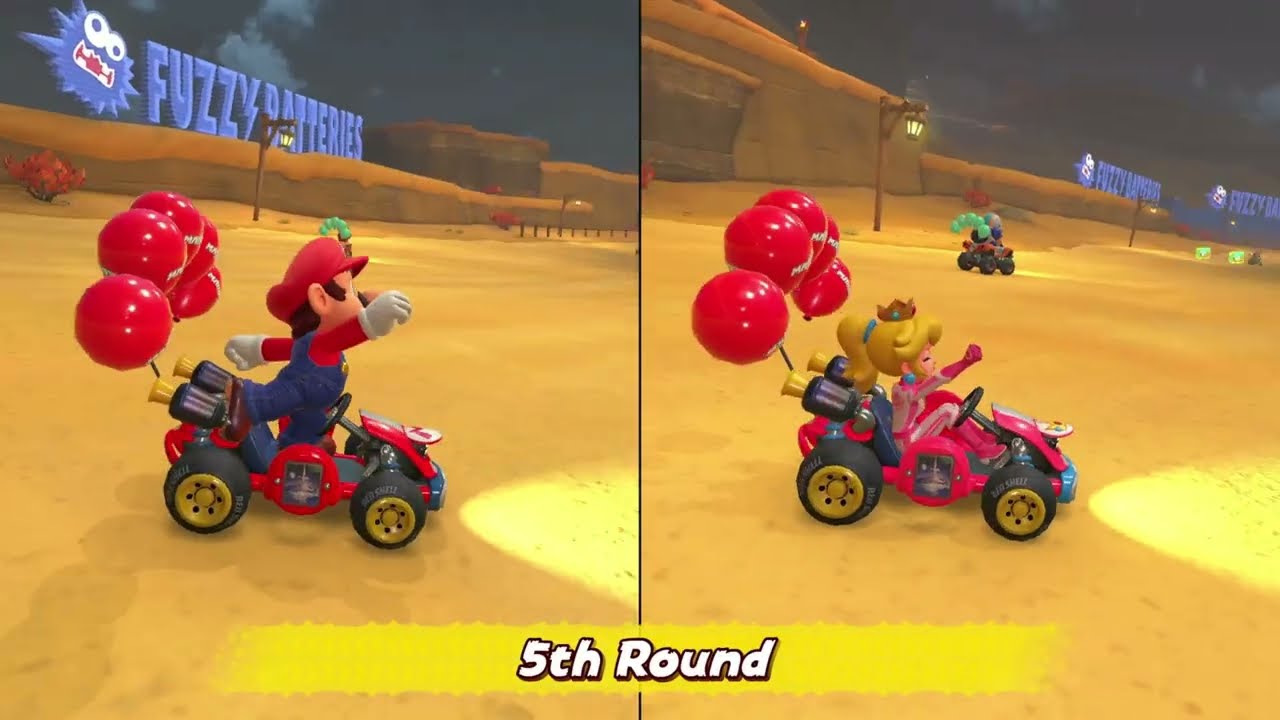 Mario Kart World: Mario & Peach in Balloon Battle