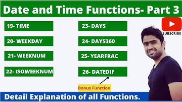Date and time functions in Excel Part 3