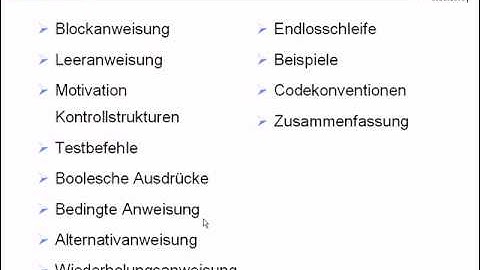 UE7-Kontrollstrukturen [-2- Gliederung]