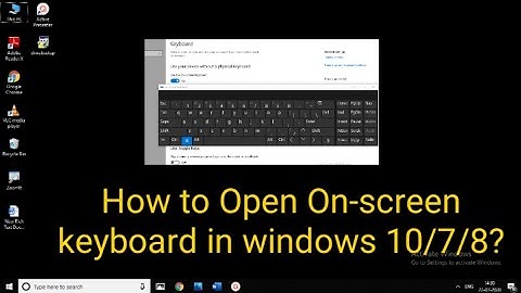 How to open on screen keyboard in windows 10/7/8 | RAM Solution - Tamil