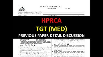 HPRCA TGT PREVIOUS YEAR PAPER DISCUSSION