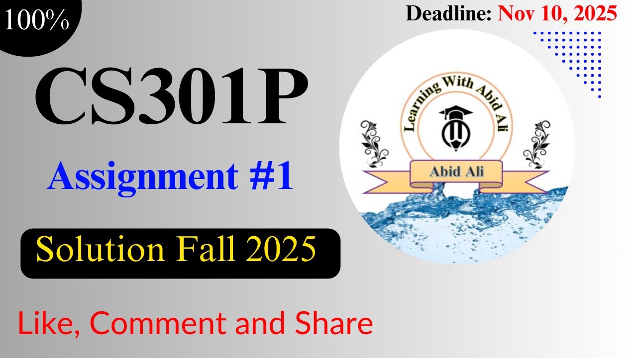 cs301p assignment 1 solution 2025 || cs301p assignment 1 solution ...