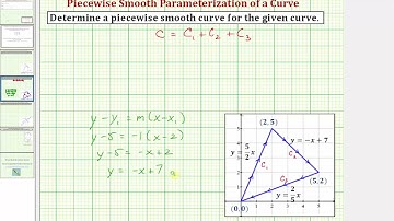 724 Ex 1B Determine a piecewise smooth parameterization for a curve triangle