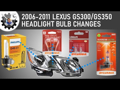 3rd Gen LEXUS GS headlight, fog light, turn signal, side marker, & parking/city light bulb changes.