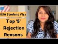 USA Student F1 Visa - Top 5 Rejection reasons & how to avoid them | FREE F1 document checklist