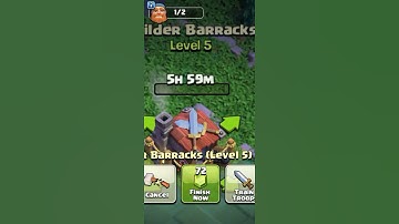 Upgrade of Builder Barracks Level 1 To Max / Clash of clans / coc #shorts #short